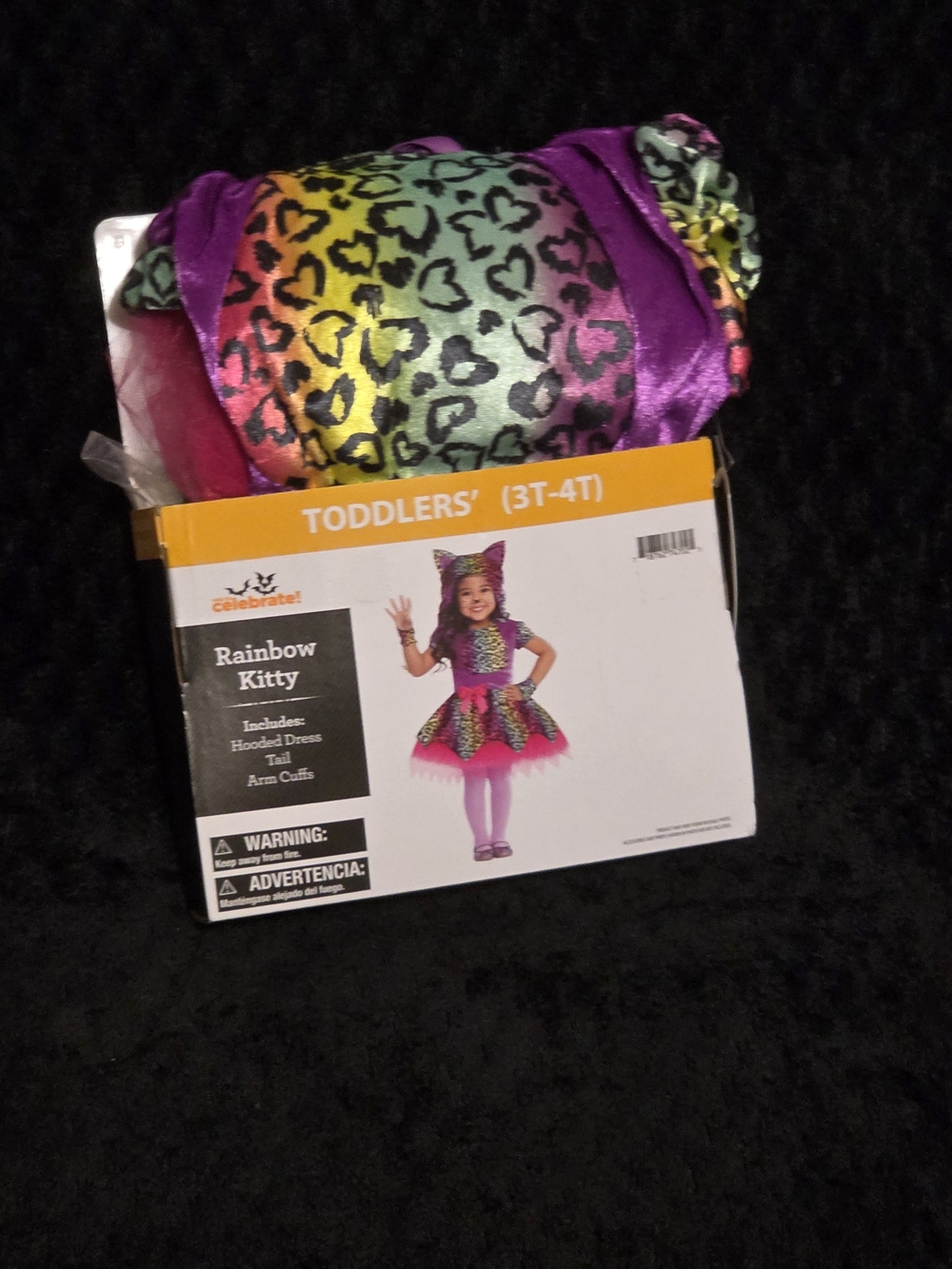 Rainbow Kitty Toddler Costume - Multicolor (3T-4T) by
